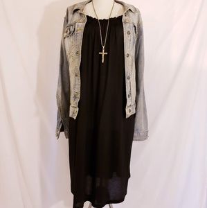 H&M Black Loose Fitting Off Shoulder Dress